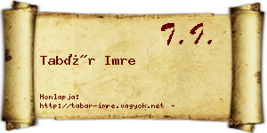Tabár Imre névjegykártya